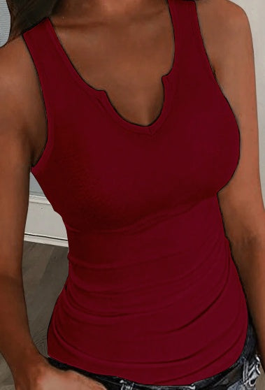 Daily Casual Ribbed Sleeveless Basic Top
