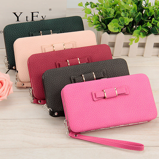 Bow coin purse multipurpose phone holder