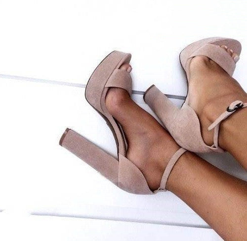 Suede Strappy heels
