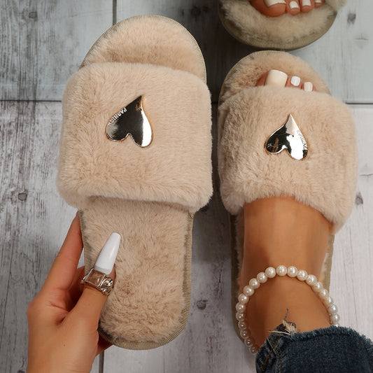 Fluffy Winter Warm Home Fur Furry Plush Slippers