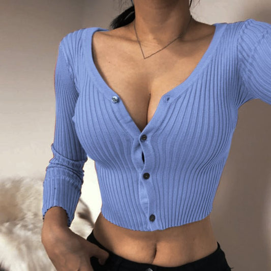 Sweater Cardigan Crop Top