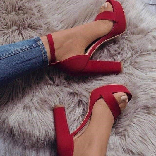 Suede Strappy heels