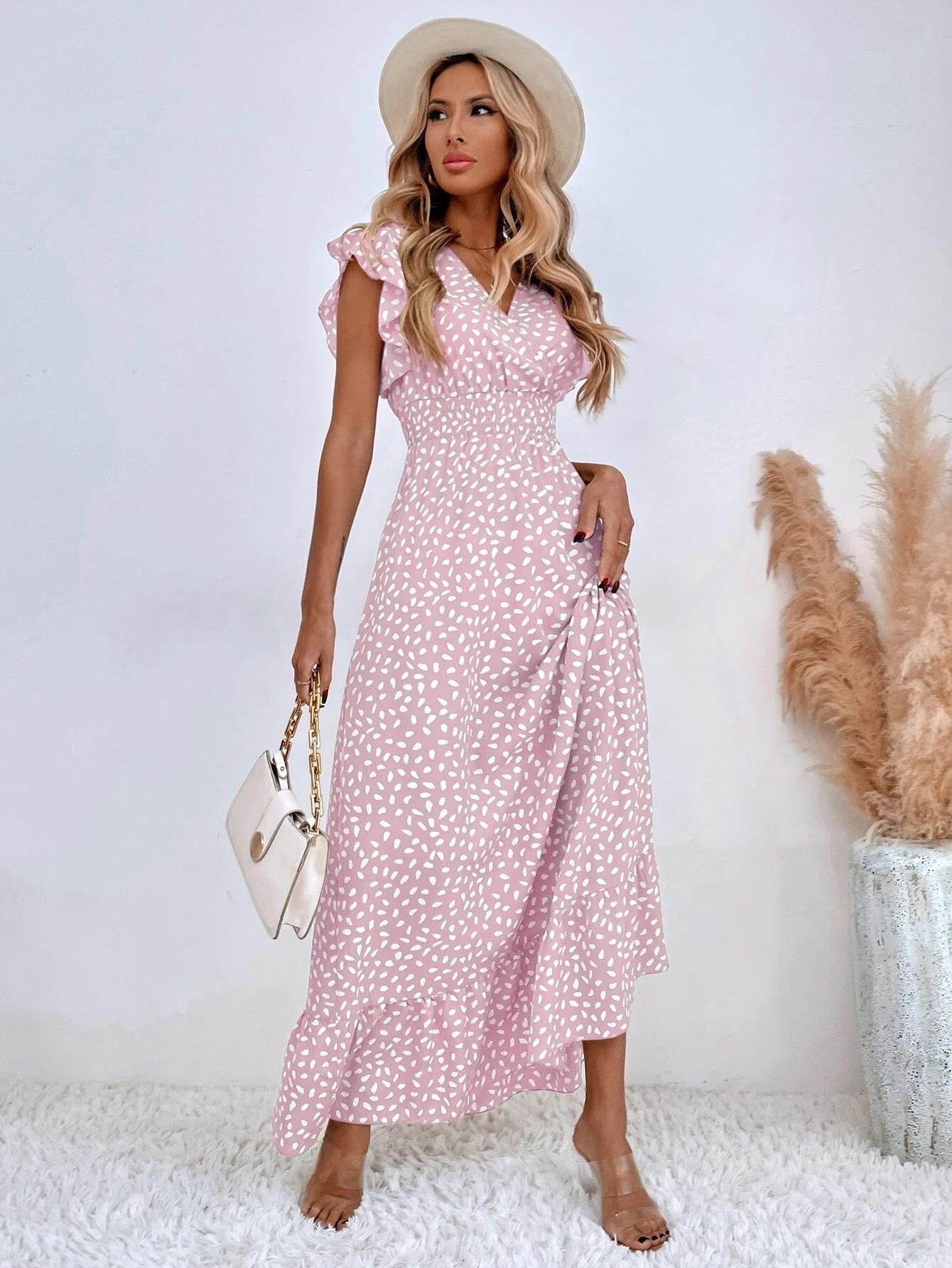 Ruffled Sleeveless Long Maxi Dress